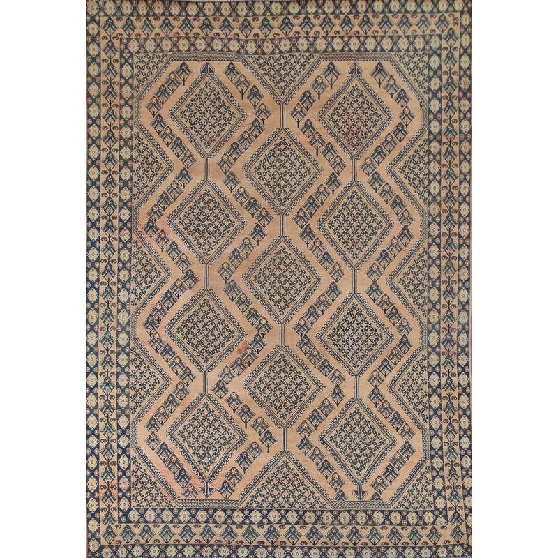 Distressed Bakhtiari Persian Vintage Rug Handmade Wool Carpet - 8'3"x 11'1"