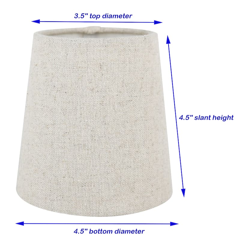 Meriville Linen Clip On Chandelier Lamp Shades, 3.5-inch by 4.5-inch by 4.5-inch