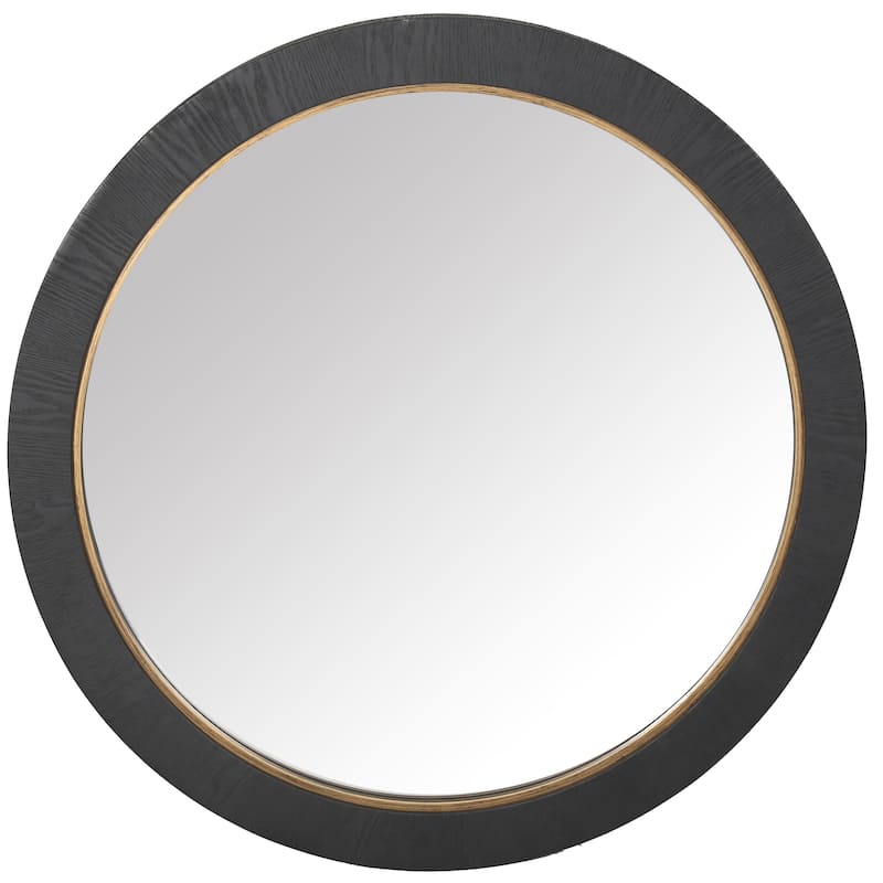 SAFAVIEH Couture Paulson 42.9-inch Round Wood Mirror - 42.9"W x 2.8"D x 42.9"H - Black