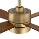 preview thumbnail 4 of 4, 52 in. Indoor 4-Blade Natural Brass Downrod Mount Chandelier Ceiling Fan with Light and Remote Control