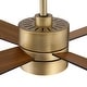 Parrot Uncle 52" Antique Brass Wood 4-Blade Indoor Ceiling Fan with Light and Remote