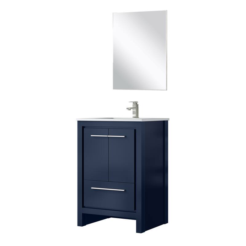 Lafarre Bath Vanity with Cultured Marble Top, Sink, Mirror and Brushed Nickel Faucet