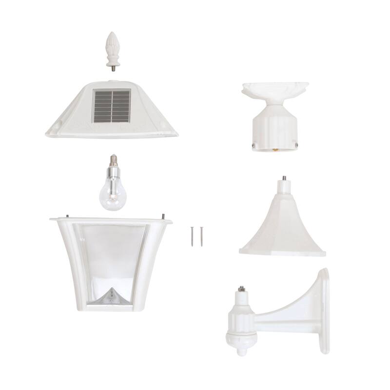 Baytown II Bulb Black Solar 3' Fitter Post Light with Pier and Wall - N/A