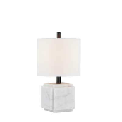 Wynne 17" Table Lamp with Linen Shade, Marble