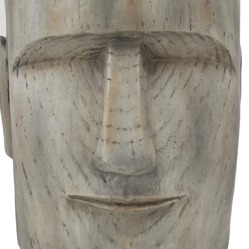 Magnesium Oxide Easter Island Head Indoor Outdoor Planter - Dark Gray or Brown - Roche River Decor