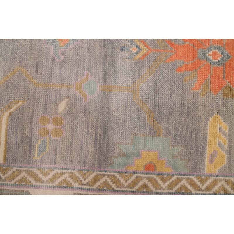 ECARPETGALLERY Hand-knotted Modern Oushak Grey Wool Rug - 7'10 x 9'10
