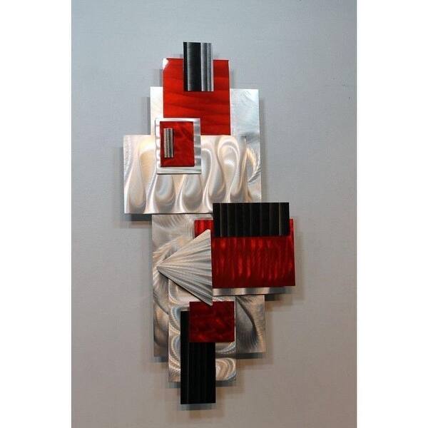 Shop Statements2000 3d Metal Wall Sculpture Red Silver Abstract