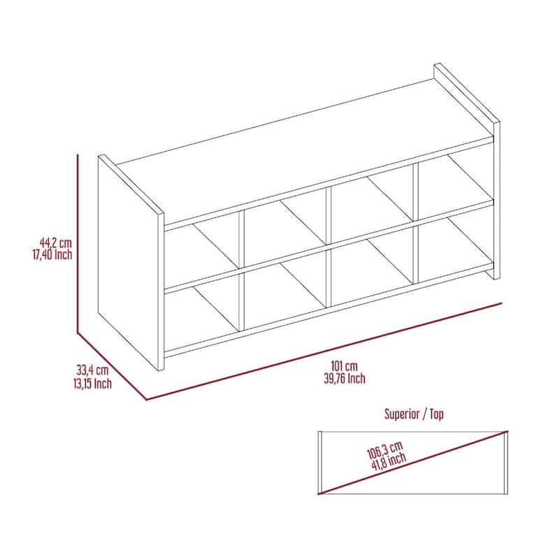 40-inch Wide Entryway Storage Unit, 8 Shoe Capacity