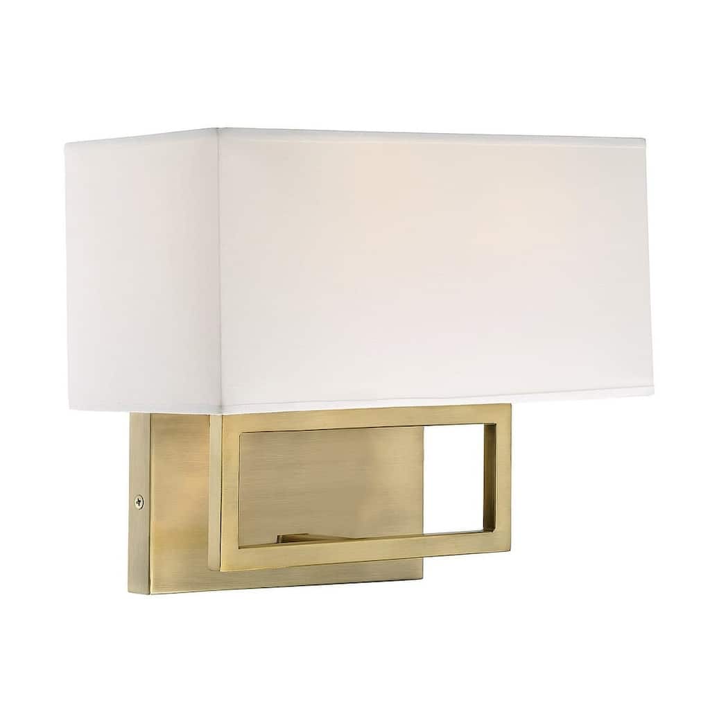 Trade Winds Rectangle 2-Light Wall Sconce in Natural Brass