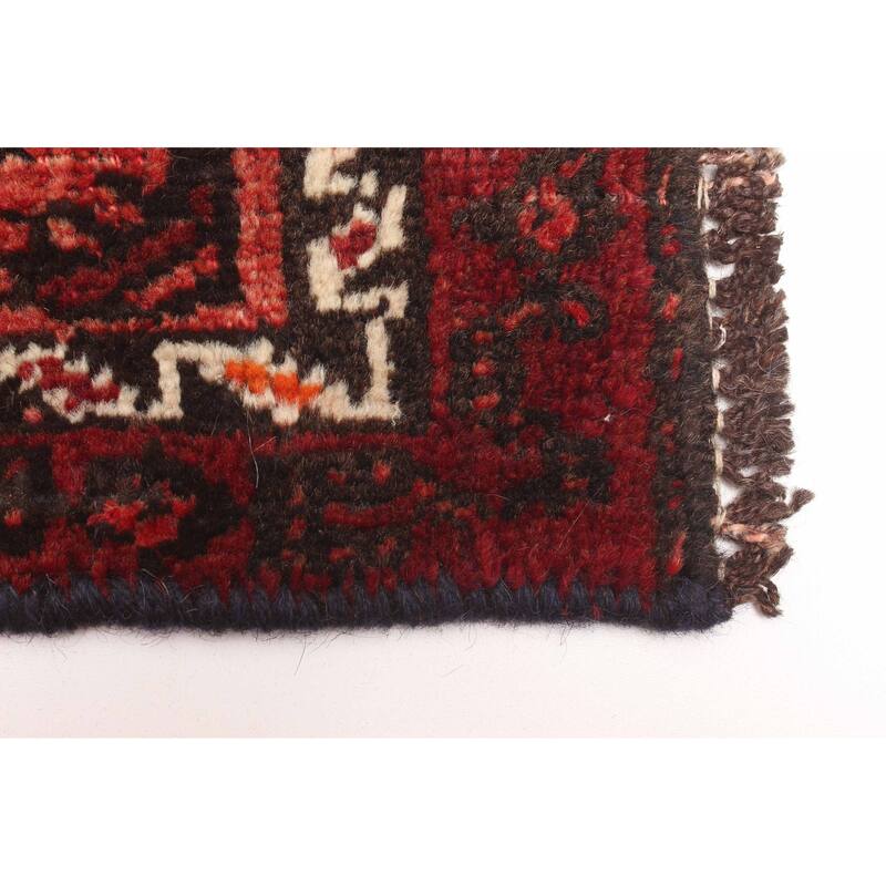 ECARPETGALLERY Hand-knotted Baluch Dark Copper Wool Rug - 3'2 x 6'4