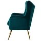 preview thumbnail 56 of 141, Eusebio Tufted Velvet Accent Chair with Wingback, Arms, and Metal Gold Legs for Living Room or Bedroom by HULALA HOME