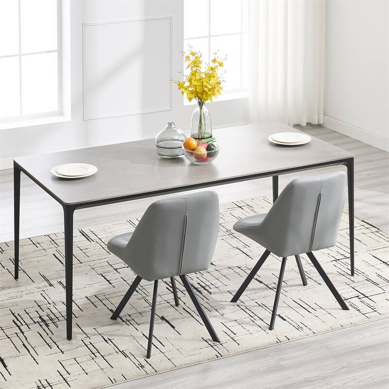 Dining Chair,Thickened Fabric Chairs with Metal Legs Set of 2