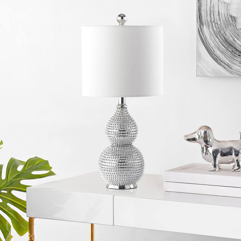 SAFAVIEH Lighting Bengisu 20-inch Chrome LED Table Lamp - 10"x10"x20" - 10Wx10Dx20H