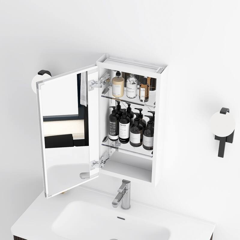 Rectangular Aluminum Medicine Cabinet with Mirror