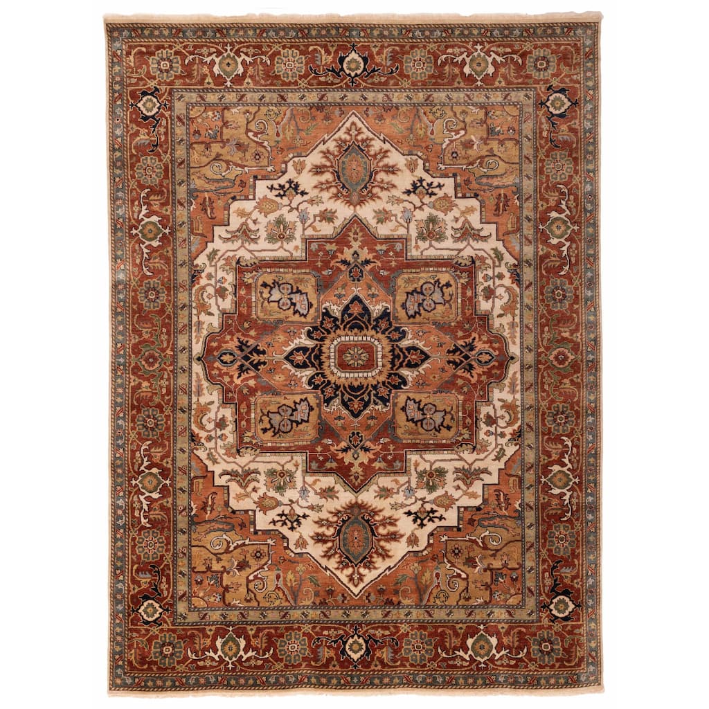 ECARPETGALLERY Hand-knotted Jules Sultane Ivory Wool Rug - 8'8 x 11'11