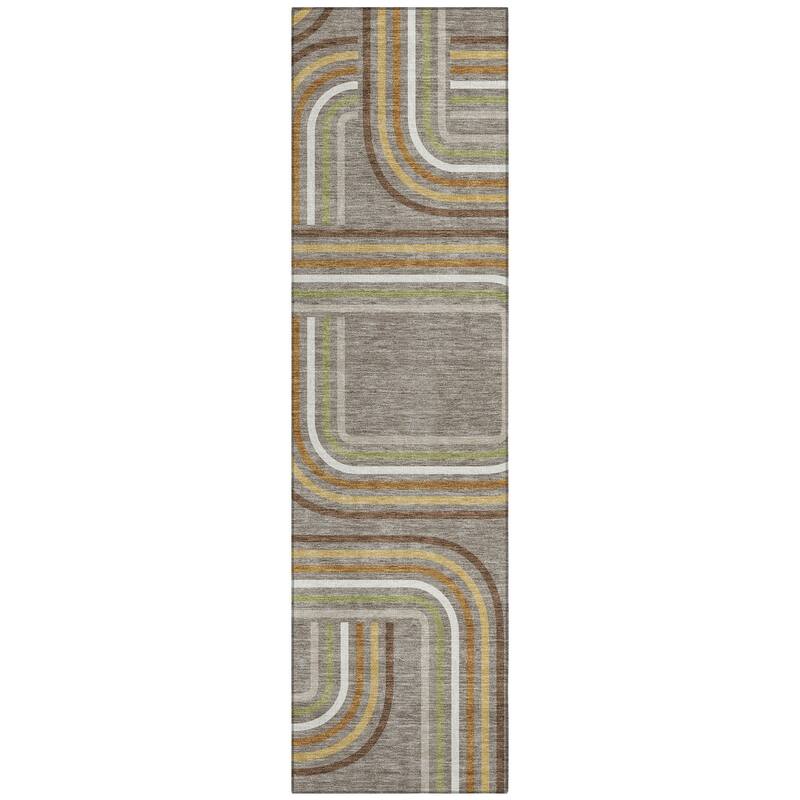 Machine Washable Indoor/ Outdoor Modern Leawood Chantille Rug