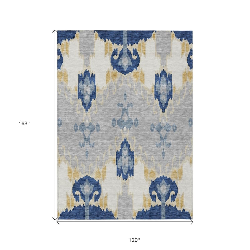 HomeRoots Ikat Transitional Rectangle Outdoor Rug
