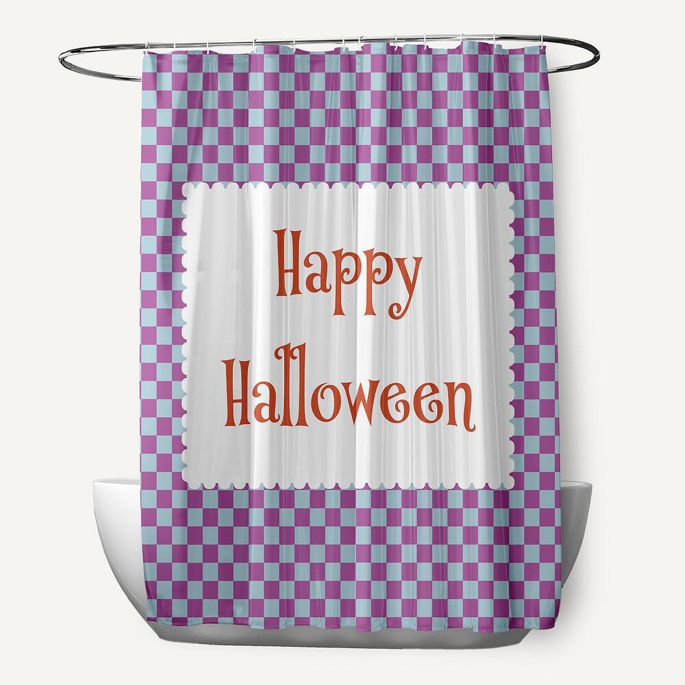 Halloween Happy Halloween Checks Shower Curtain