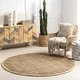 preview thumbnail 74 of 86, Nuloom Delilah Solid Chunky Jute Tassel Area Rug 8' Round - Natural - Rectangle