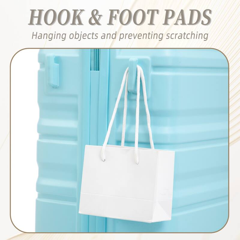 3-Piece, 20, 24, 28-Inch Modern Luggage with Side Handle, Swivel Wheels and TSA Combination Lock, for Boarding Travel, Blue