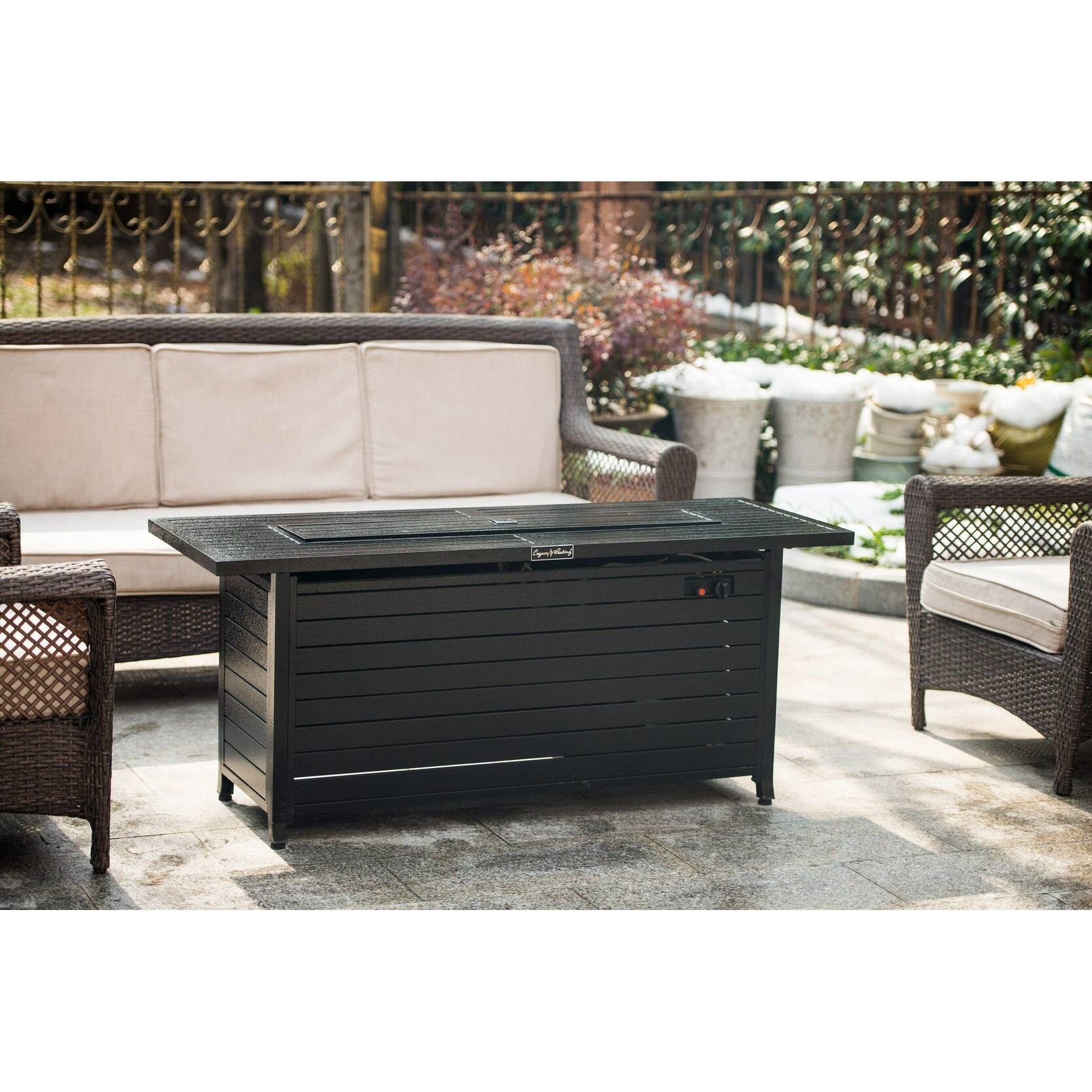 57in Outdoor Gas Propane Fire Pits Table 50000BTU Firepit Fireplace