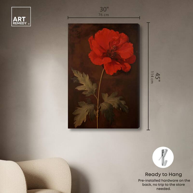 Flourish in Red I Canvas by Art Remedy, Gallery Wrapped