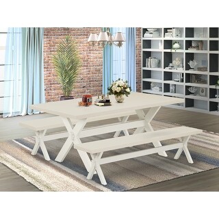 East West Furniture 3 Piece Table Set- a Rectangle Dining Table and 2 ...