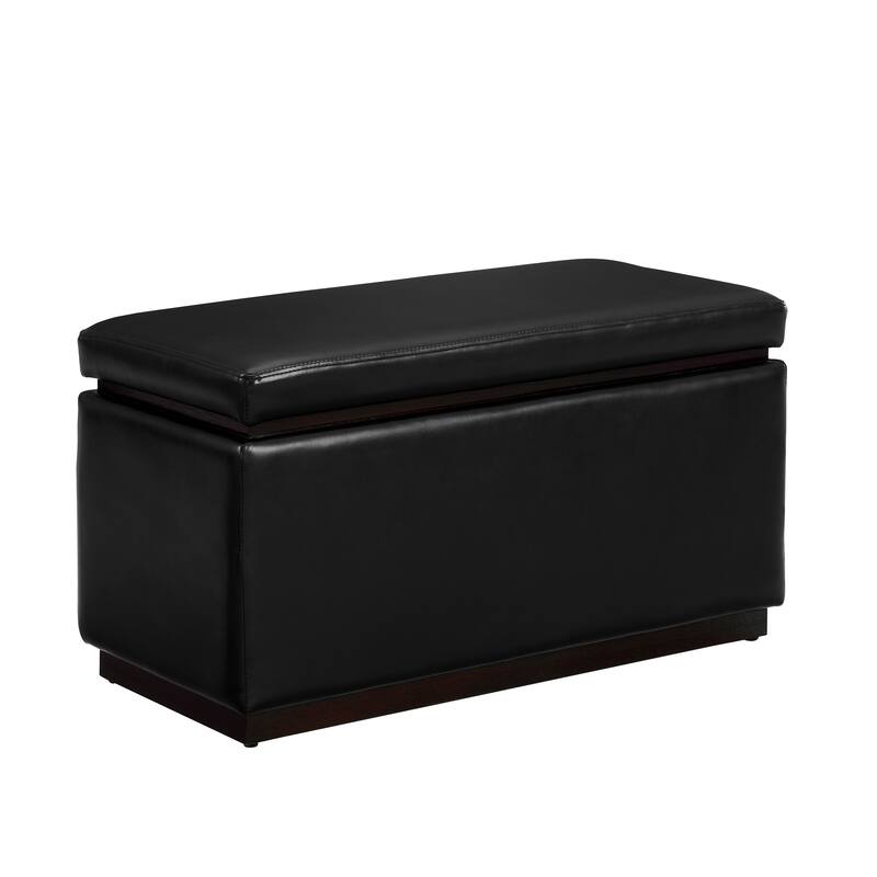 Rue Faux Leather Rectangle Storage Ottoman