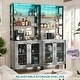 preview thumbnail 31 of 39, 66.9'' Tall Modern Wine Cabinet Bar Cabinet with Wine Glasses Rack and LED Strip and Power Outlets
