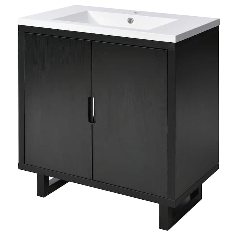 GDFStudio - Zenia Wood & Ceramic 30" Bathroom Vanity Set with Sink & Storage Cabinet Combo