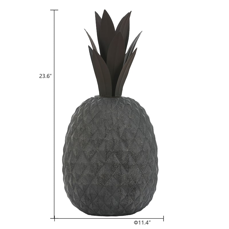 Grey and Rustic Brown Pineapple Garden Indoor Outdoor Statue