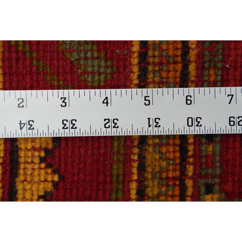 Hand Knotted Oriental 100% Wool Carpet Transitional Floral Red Oushak Runner Rug - 11' 11'' X 3' 2''