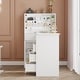 preview thumbnail 6 of 18, Modern White Manicure Table with Built-in Nail Dust Collector and Storage Drawers, Tempered Glass Shelf