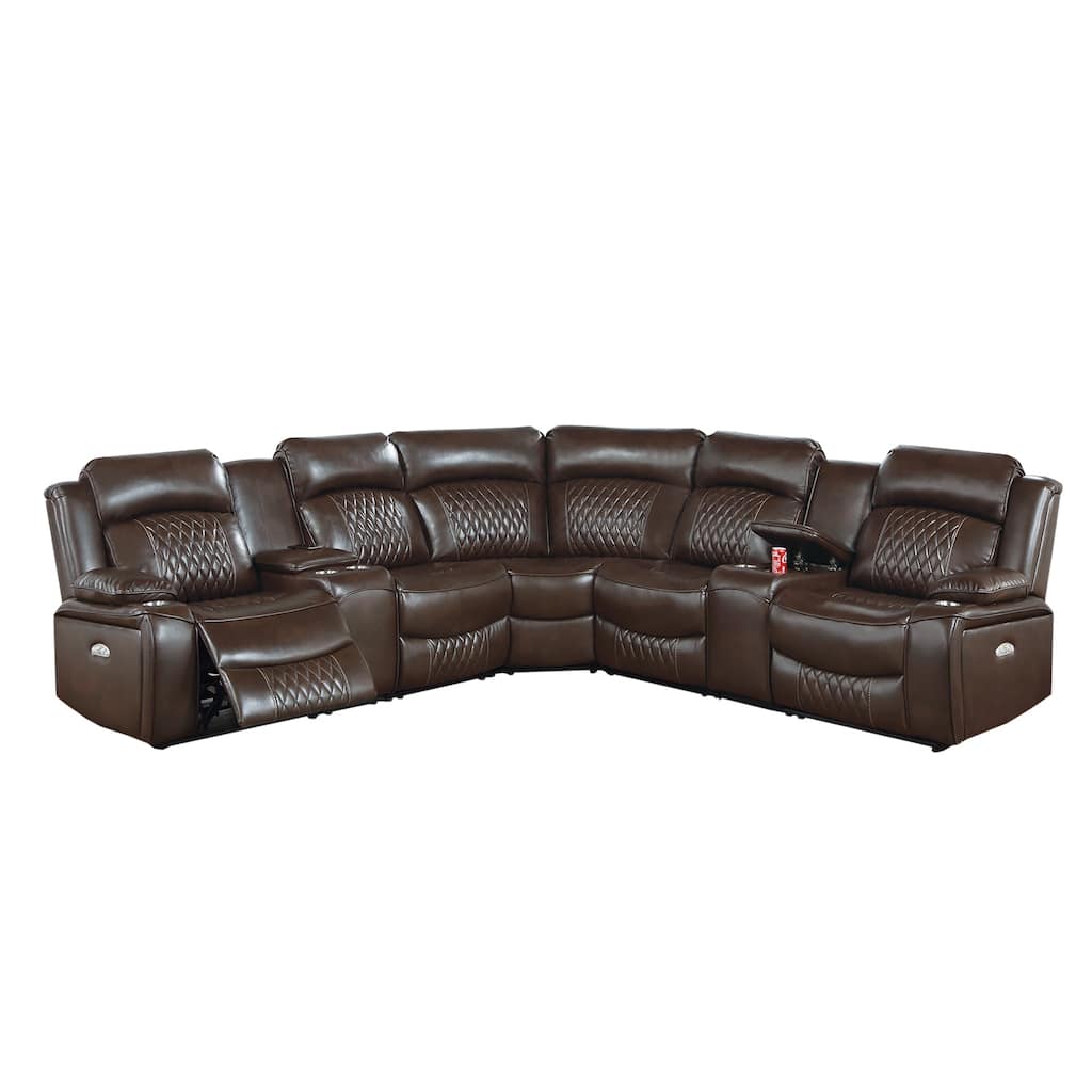 3-Piece Gel Leatherette Upholstered Reclining Sectional