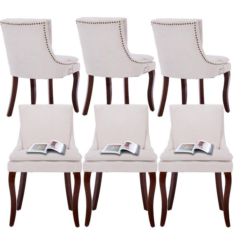 Modern Double-layer Cushioned Dining Chairs Set of 4