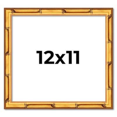 12x11 Frame Gold Bamboo Solid Wood Picture Frame | 1 Inch Moulding