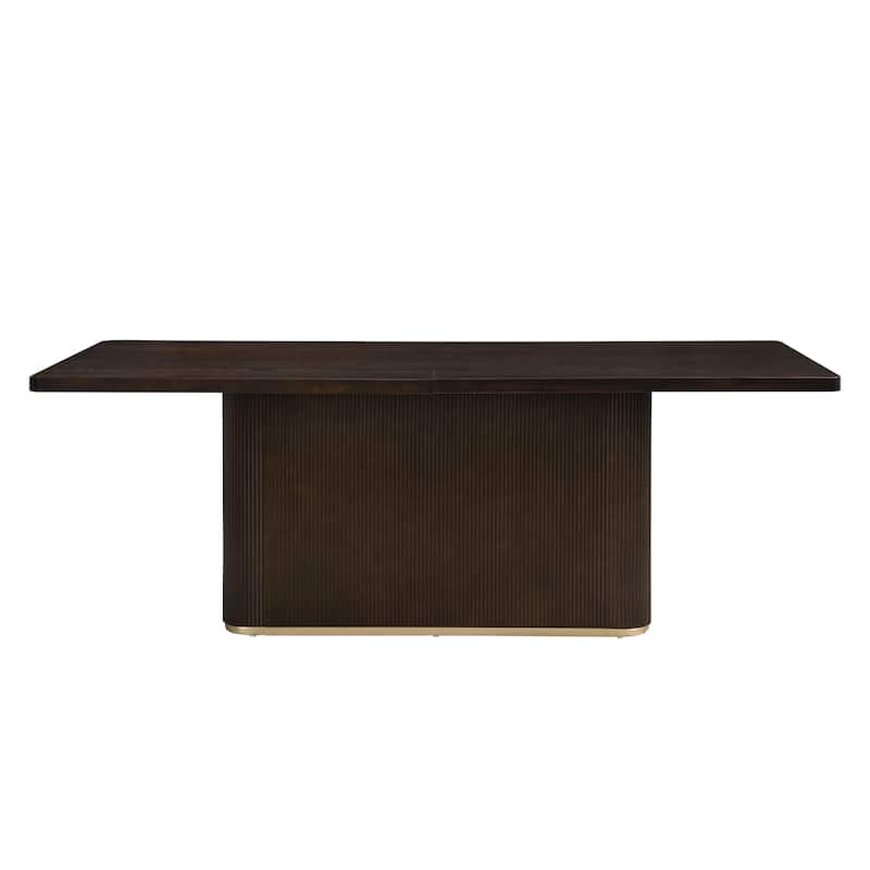 Christopher Knight Home - Brielle 84" Solid Wood Dining Table with Rectangular Pillar Design Base
