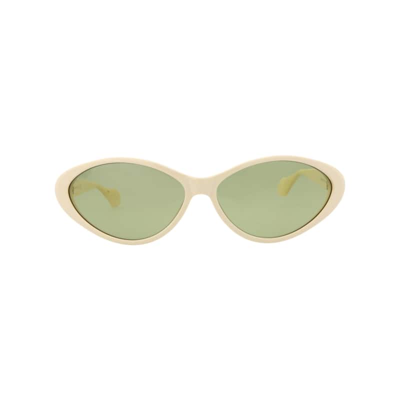 Gucci Round-Frame Recycled Acetate Sunglasses - Ivory Ivory Green - Ivory - Green Lens