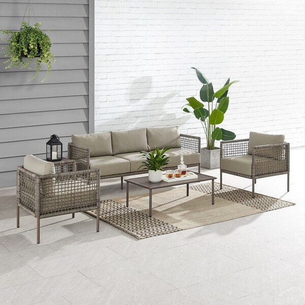 Cali Bay 5Pc Outdoor Wicker And Metal Sofa Set 72