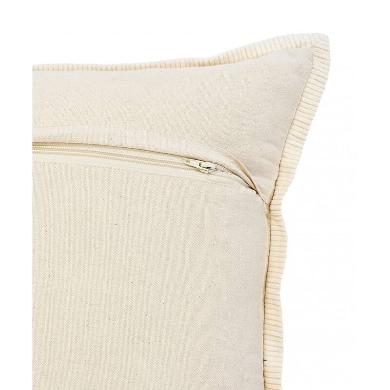 HomeRoots 20" X 20" Pastel Green And Cream 100% Cotton Zippered Pillow