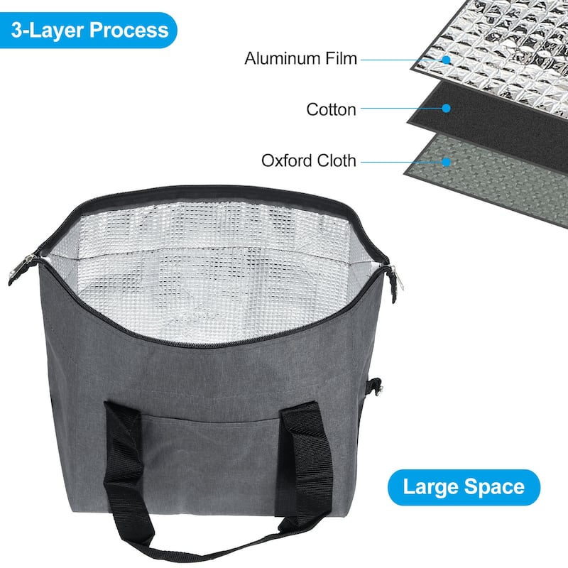 Insulated Lunch Bag, Lunch Tote Bag, 13.39"x7.48"x15.35"