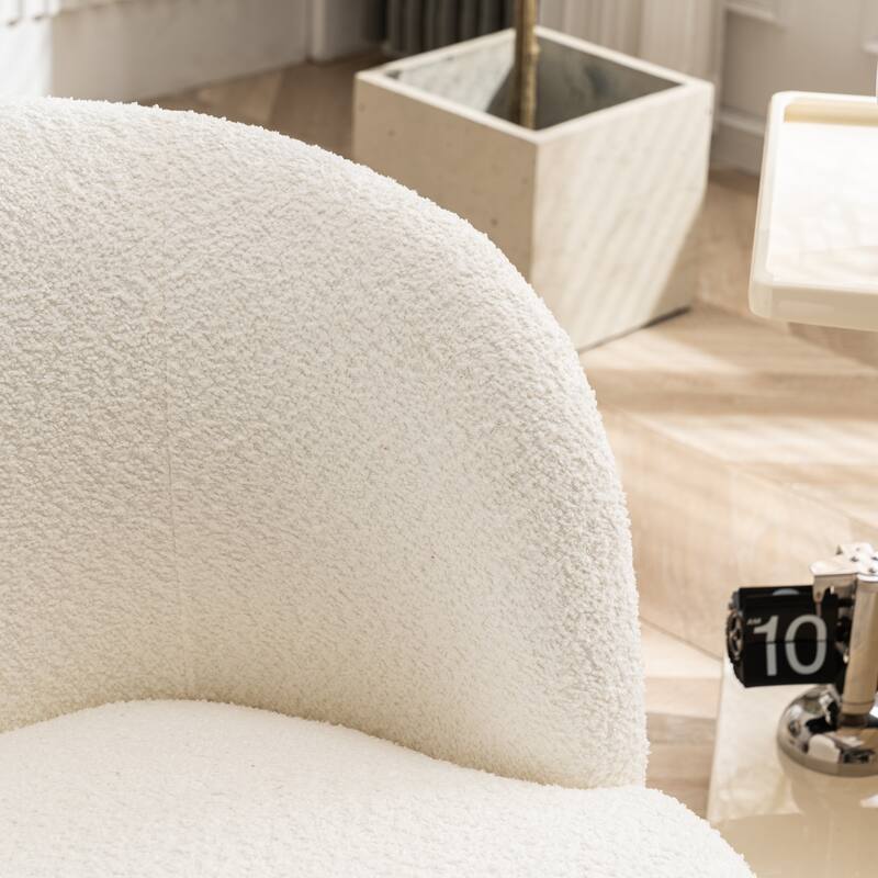 Swivel Accent Chair, Furry Round Barrel Chair