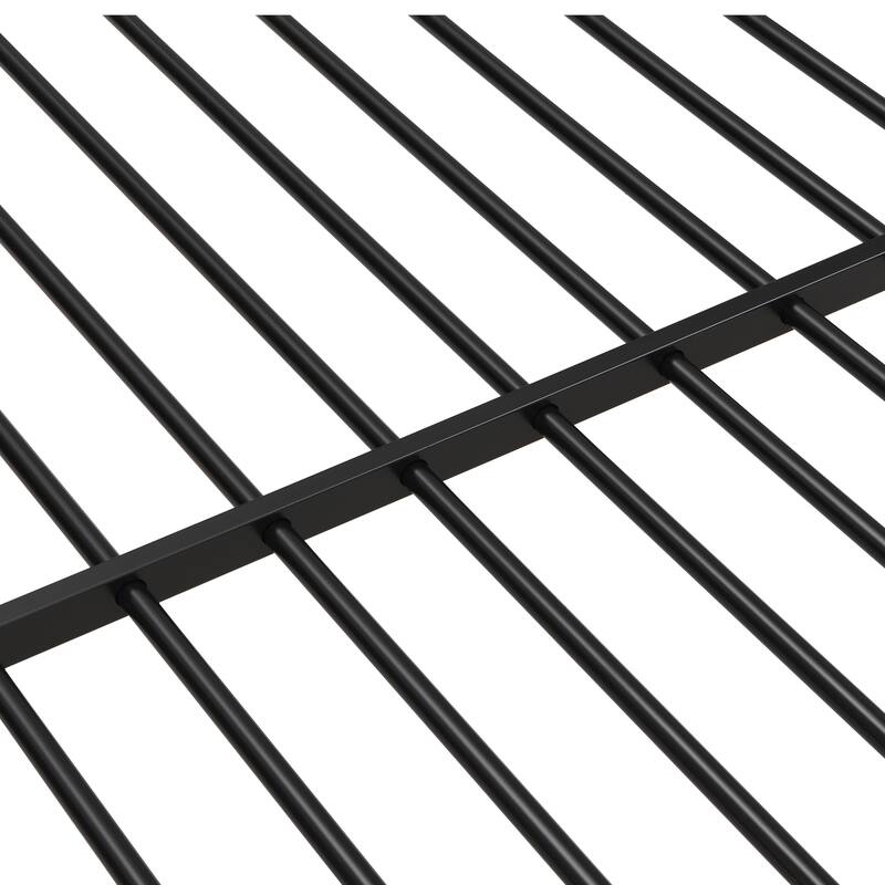 Full Over Full Metal Bunk Bed with Trundle, No Box Spring Needed, Easy Assembly