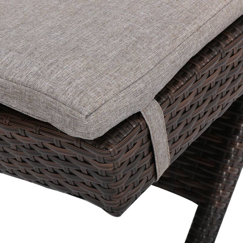 Salem Outdoor Wicker Adjustable Chaise Lounge with Cushion by Christopher Knight Home