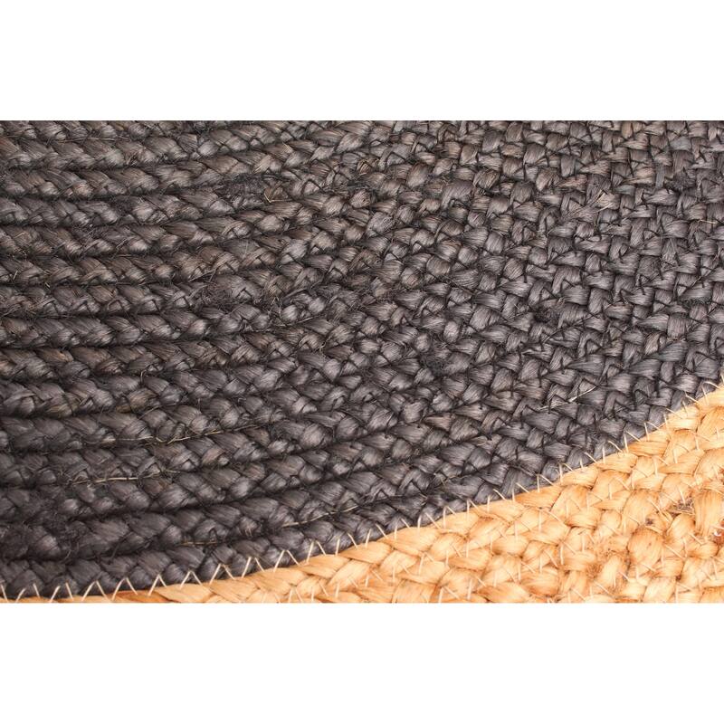 ECARPETGALLERY Braided Weave Palas Denizli Black Jute Rug - 3'10 x 3'10