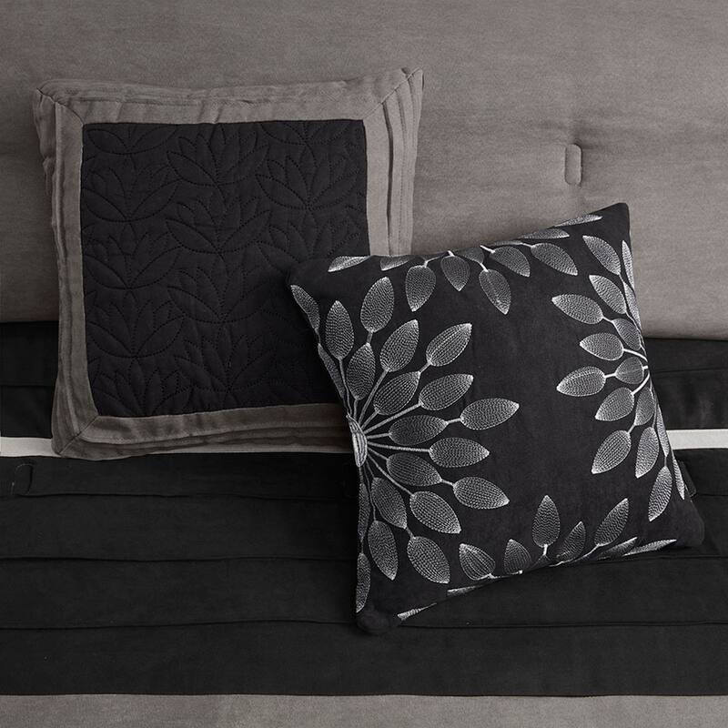 GDF Studio - Palmer 7-Piece Pieced Faux Suede Comforter Set
