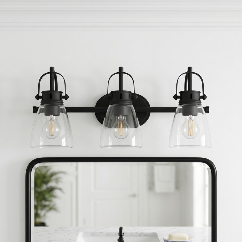 Acroma 3-Light Industrial Farmhouse Bathroom Vanity Light