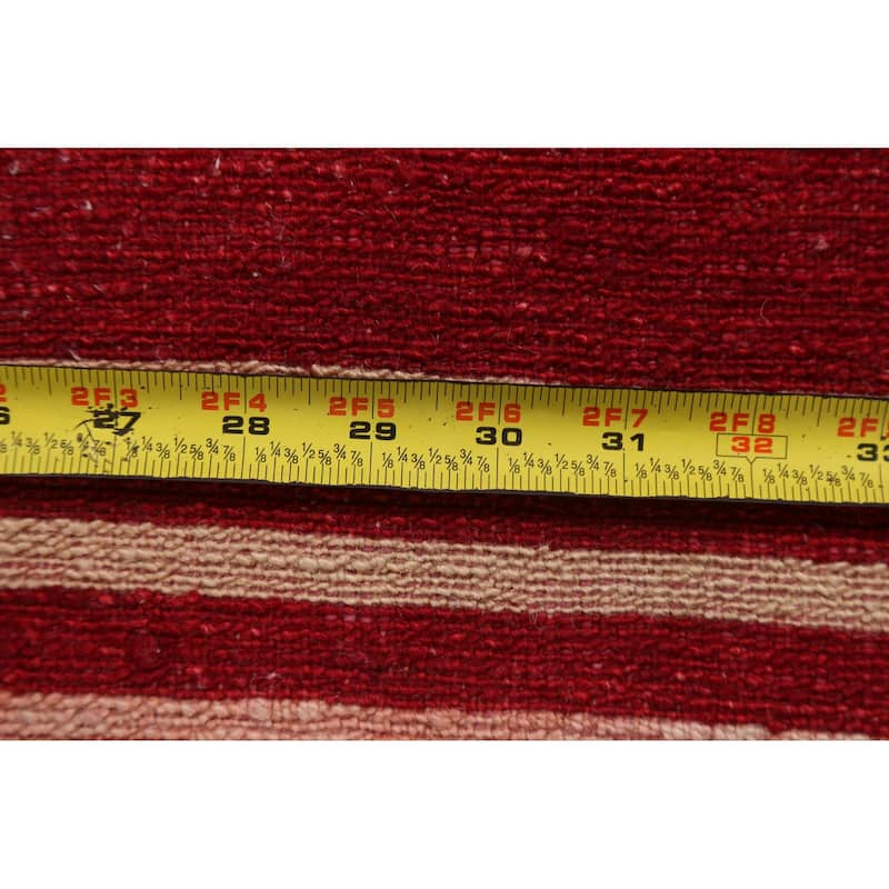Geometric Gabbeh Kashkoli Area Rug Hand-knotted Oriental Wool Carpet - 2'7" x 4'0"