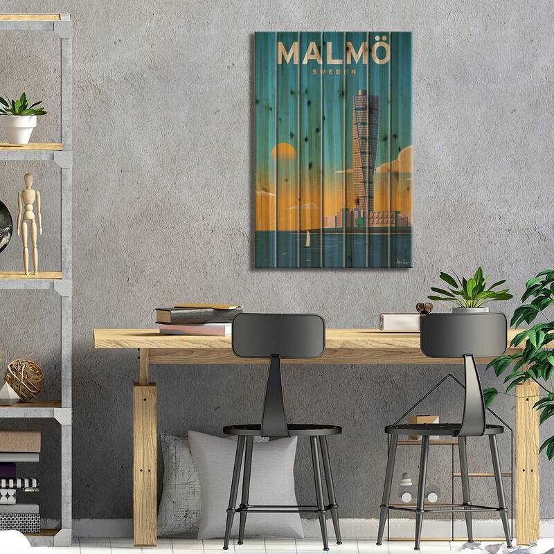 Malmo Print On Wood by IdeaStorm Studios - Multi-Color