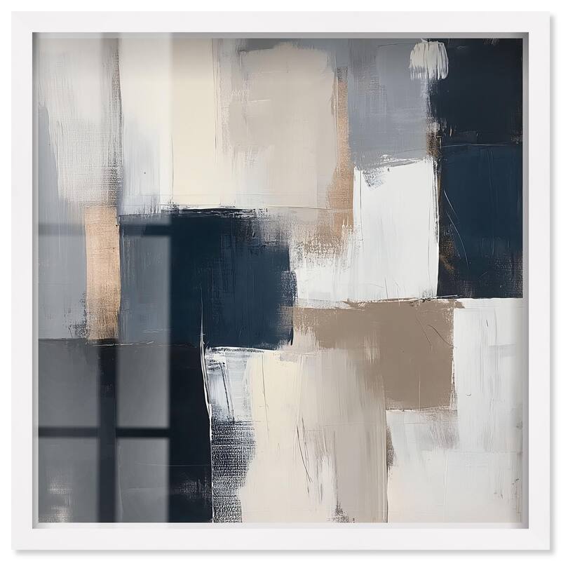 Blue Mood Depth III Shadowbox by Art Remedy - White - 12" x 12"